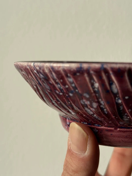 Ciotola da Barba Artigianale in Ceramica - Magenta Speziato