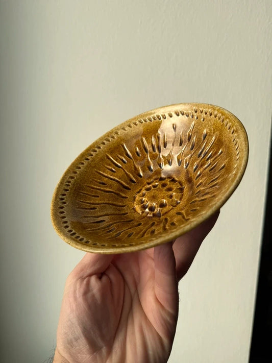 Ciotola da Barba (Shaving Bowl) Artigianale con Motivo Solare