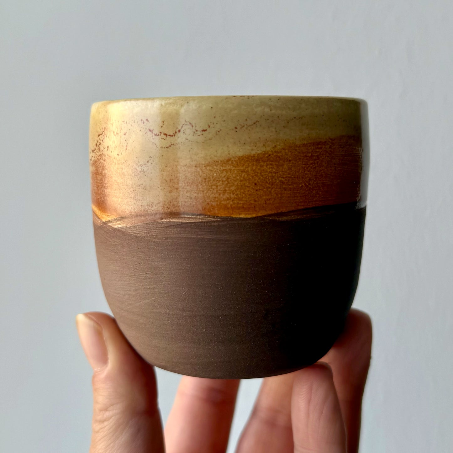 Tazza bi-color sabbia/marrone