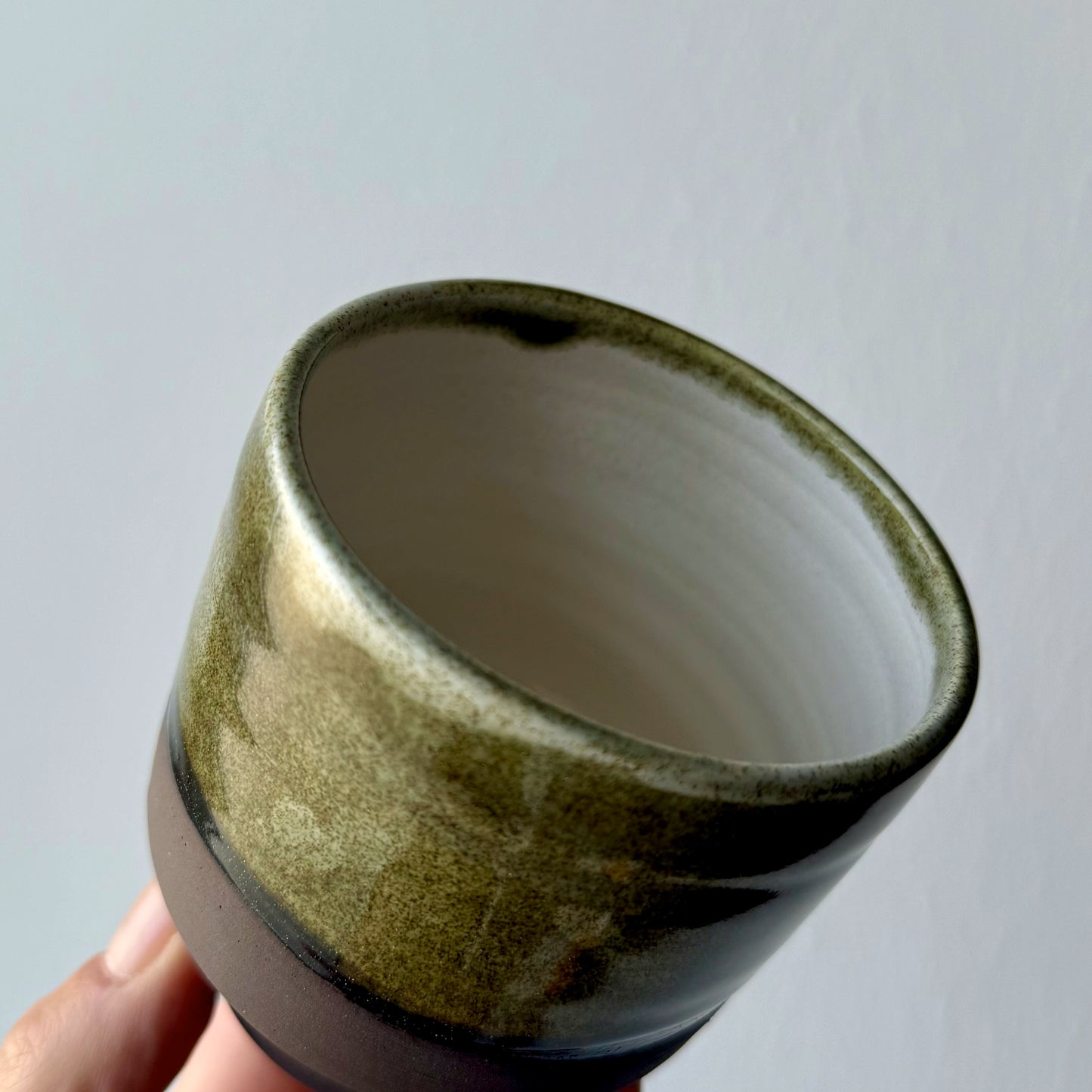 Tazza Japan Style Bicolore - Ceramica Artigianale Verde e Marrone