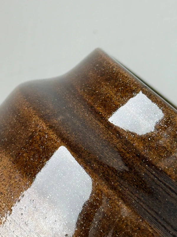 "Golden Bark" - Vaso/Mug Artigianale Effetto Legno Ambrato (Fatto a Mano)