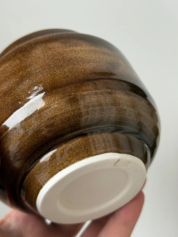 "Golden Bark" - Vaso/Mug Artigianale Effetto Legno Ambrato (Fatto a Mano)