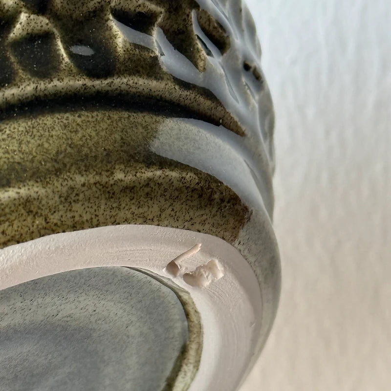 Ciotola Ceramica Artigianale Verde Oliva Tornio - 8.5x13cm