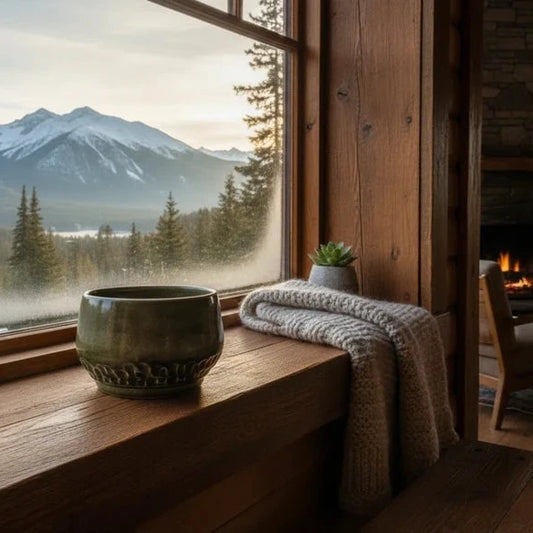 Ciotola Ceramica Artigianale Verde Oliva Tornio - 8.5x13cm