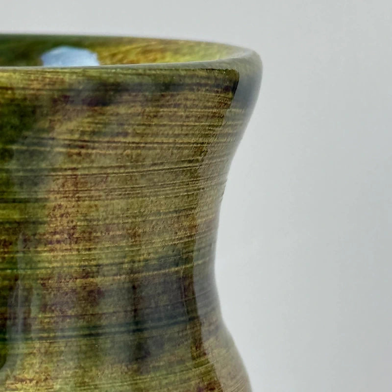 Vaso in Ceramica Artigianale, Verde Muschio Cangiante - Tornito a Mano