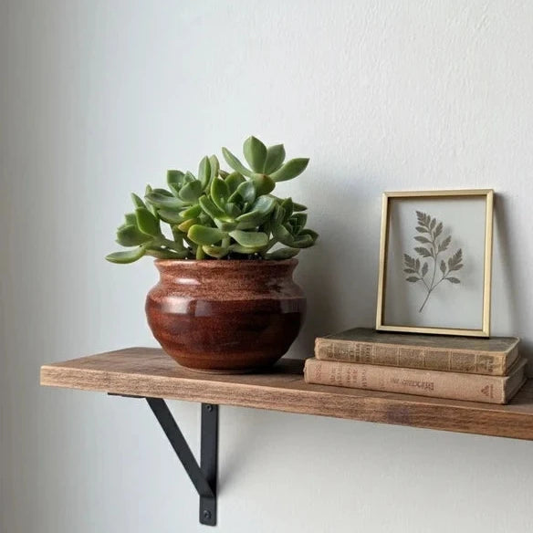 Cachepot/Portavaso Ceramica Artigianale al Tornio - Smalto Effetto Ruggine Lucido