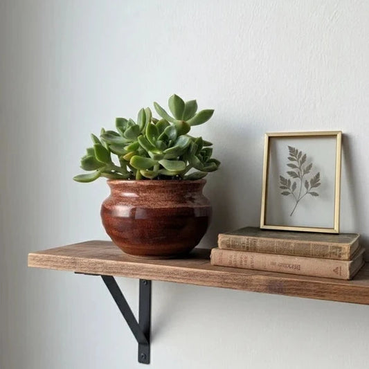 Cachepot/Portavaso Ceramica Artigianale al Tornio - Smalto Effetto Ruggine Lucido