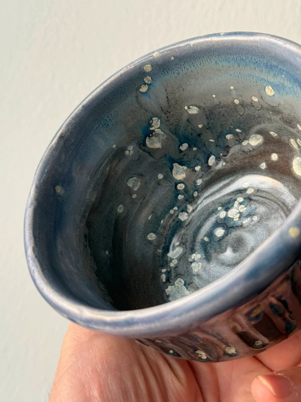 Vasetto in Ceramica Fatta a Mano - Blu Notte