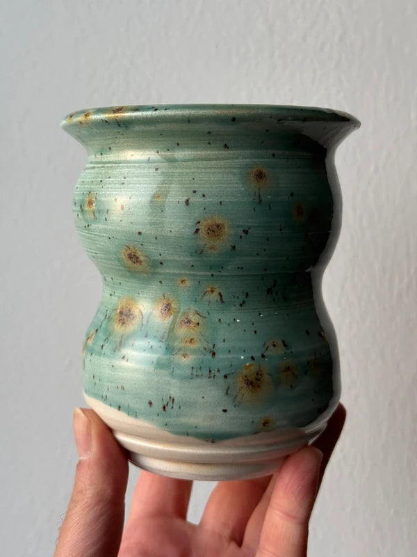 Vaso in Ceramica Fatto a Mano - Verde Acqua