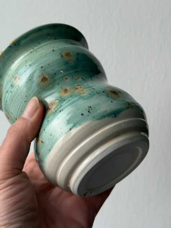 Vaso in Ceramica Fatto a Mano - Verde Acqua