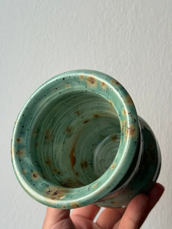 Vaso in Ceramica Fatto a Mano - Verde Acqua