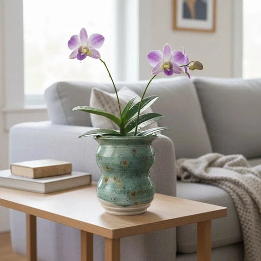 Vaso in Ceramica Fatto a Mano - Verde Acqua