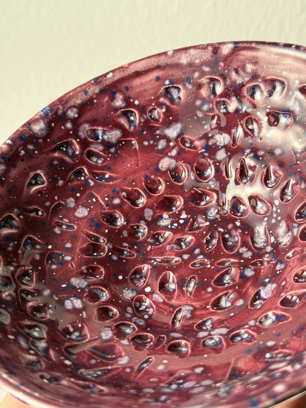 Ciotola da Barba Artigianale in Ceramica - Magenta Speziato