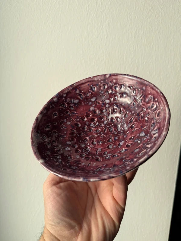 Ciotola da Barba Artigianale in Ceramica - Magenta Speziato