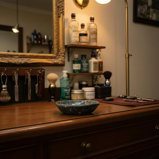 Ciotola da Barba (Shaving Bowl) in Ceramica Sfumata Blu Notte