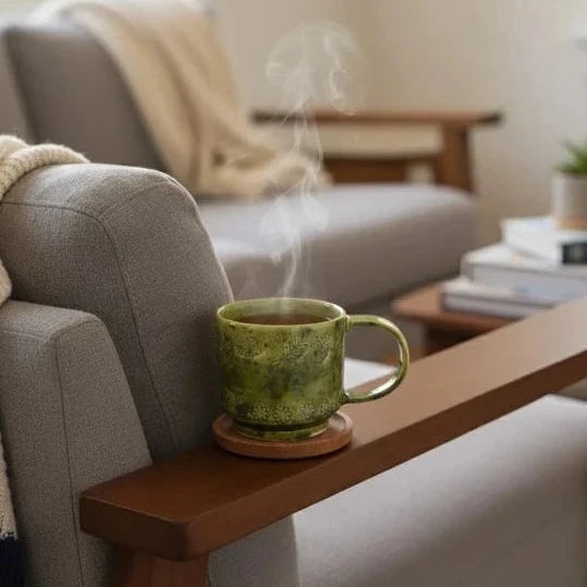 Tazza da Tè/Caffè in Ceramica Artigianale con Motivo Floreale