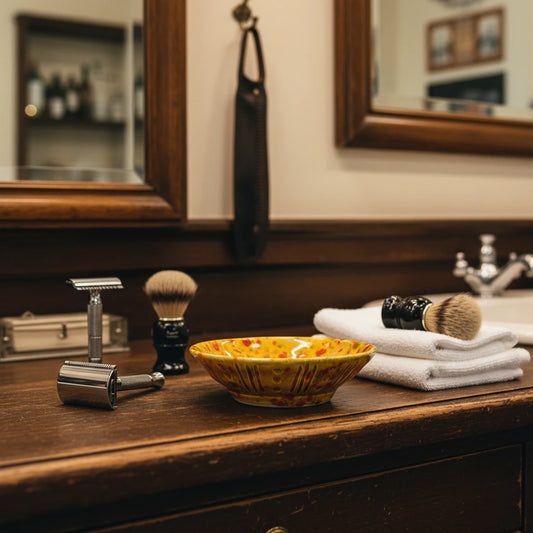 Ciotola Artigianale in Ceramica Gialla con Effetto Spruzzato - 15x5 cm