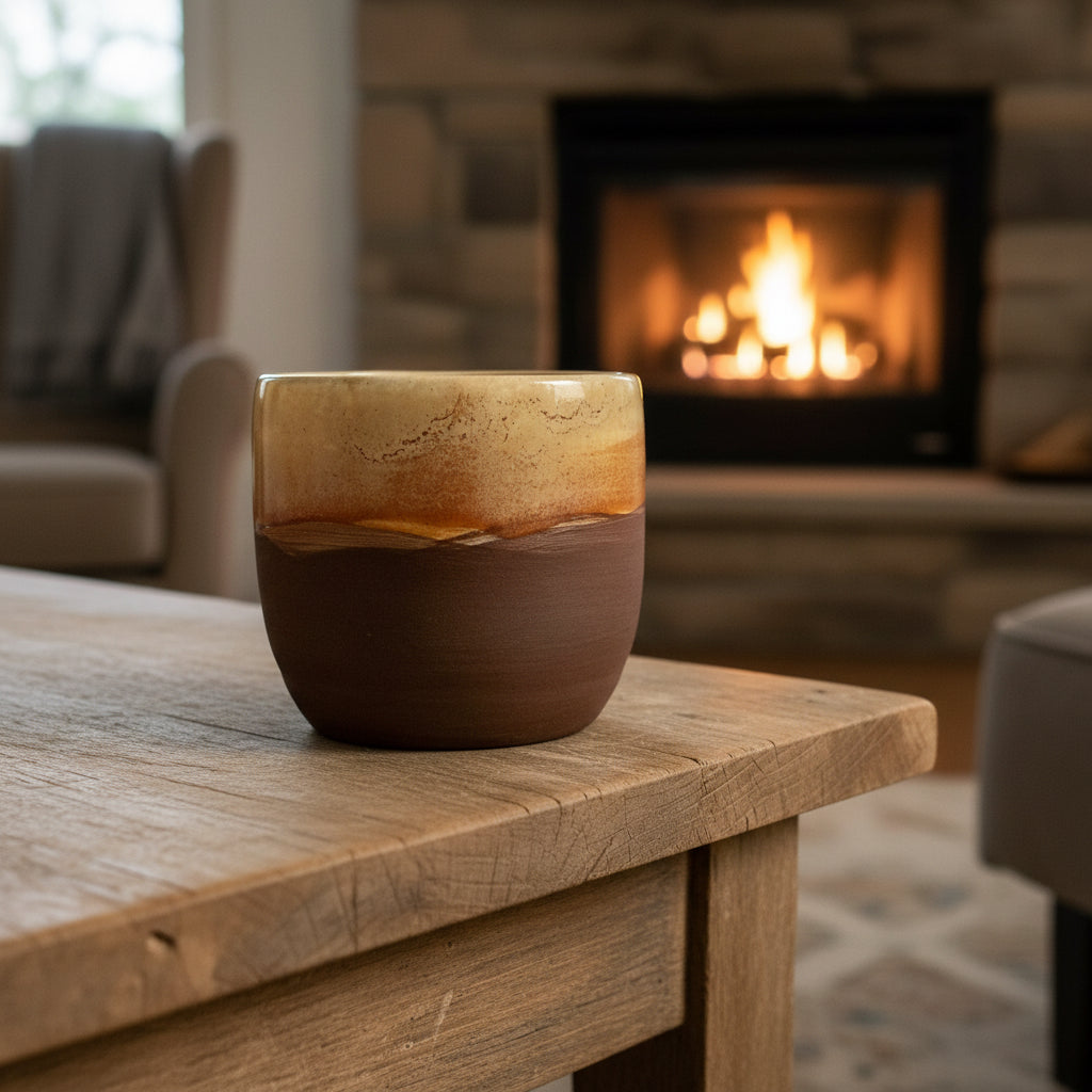 Tazza bi-color sabbia/marrone