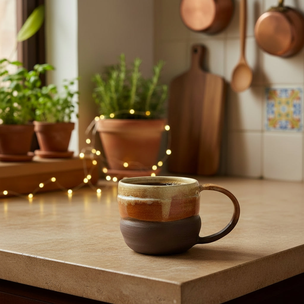 Tazza Wave Bicolore - Ceramica Artigianale Design Contemporaneo