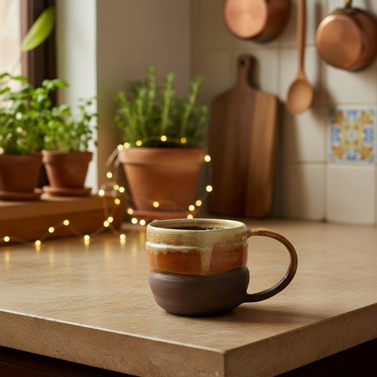 Tazza Wave Bicolore - Ceramica Artigianale Design Contemporaneo