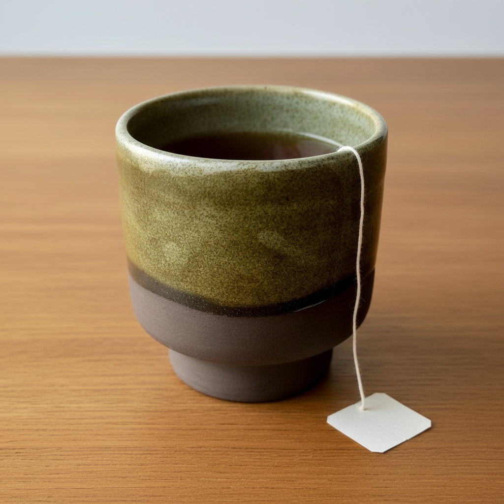 Tazza Japan Style Bicolore - Ceramica Artigianale Verde e Marrone