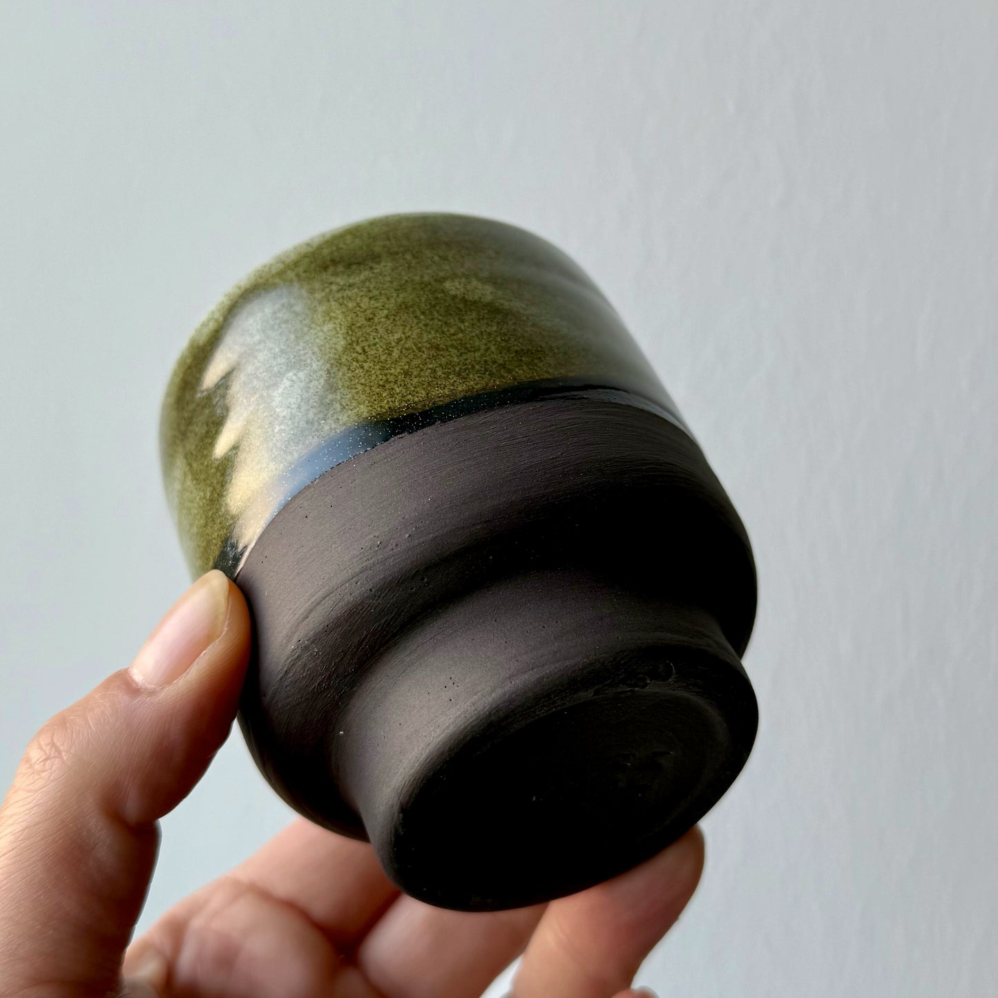 Tazza Japan Style Bicolore - Ceramica Artigianale Verde e Marrone