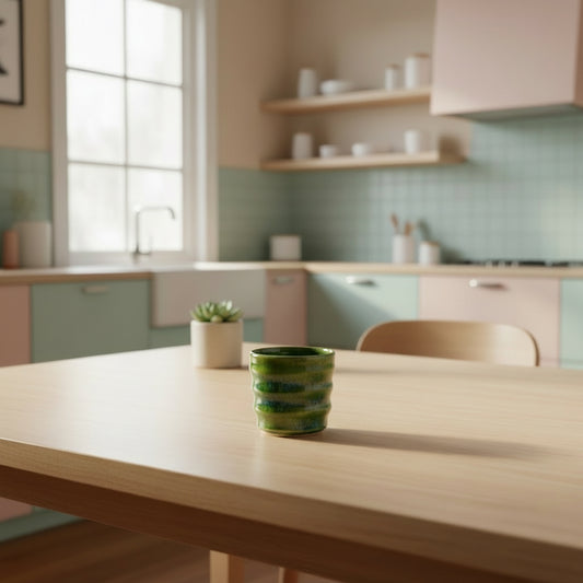 Tazza Green Speckled - Ceramica Artigianale Verde al Tornio