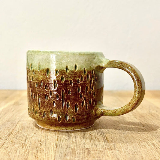 Tazza Artigianale Green Forest - Ceramica Fatta a Mano al Tornio